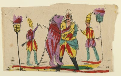 Man Fighting a Bear by Persian School